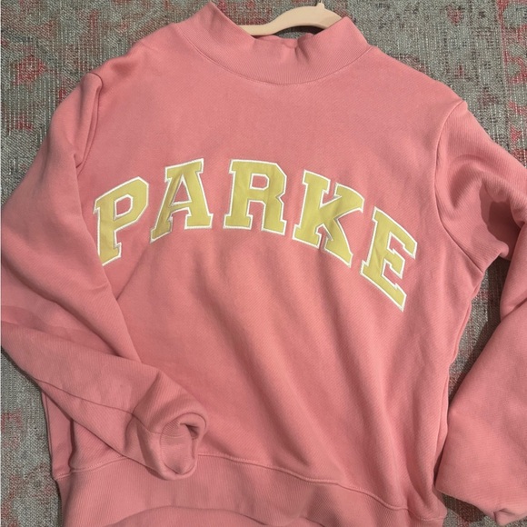 Parke Tops - Parke summer drop pink/yellow S/M mock neck